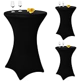3er-Set Stretch Stehtisch Husse für Bistrotisch Ø 80-85 cm Elegante ,Verstärkung im...