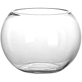 Healvian Goldfischglas Klare Glaskugelvase Kristallglas Kugelaquarium Glas 18cm Glasvase Runde...