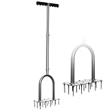 Walensee Rasenbelüfter Spike Metall Manuelle Vertikutierung Boden Belüftung Rasen mit 15 Eisen...
