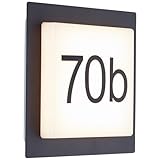 Lightbox LED Außenwandlampe mit 1100 lm & IP44 & 3000 K - inkl. Hausnummer - Outdoor Wandleuchte -...