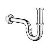 Ibergrif M20506 Universal Siphon für Waschbecken Waschtisch, Verstellbarer AbflusAsrohr, Edelstahl,...