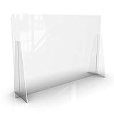 KLEMP Spuckschutz aus Plexiglas Schutzwand Thekenaufsatz - Trennwand für den Schreibtisch –...