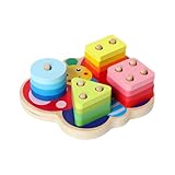 Renopfect Stapelspielzeug - Motorikspielzeug Für Kindergartenkinder - Geometrisches Steckspiel...