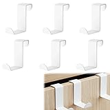 JazRvr Türhaken, 6 Stück Türhaken zum Einhängen, Kleiderhaken in Weiß, Haken für Türen,...