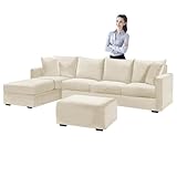 SYLC Samt Couch überzug L Form Sofabezug Ecksofa, Sofa Cover L Shape Stretch Mit Sitzkissen...