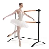COSTWAY 120cm Ballettstange freistehend, Ballet Bar 4 stufig höhenverstellbar, Ballett Barre mit 2...