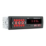 Fiorky Fernbedienung Stereo- FM/USB/AUX Digital Radio Auto MP3 -kompatibel 1 Din LED Display Typ-C...