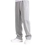 Jogginghose Herren Lang Breite Baggy Sweatpants Baumwolle Trackpants Elastische Taille Graue Jogging...