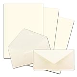 25x Briefpapier Set DIN A4 mit DIN Lang Briefumschlägen, Nassklebung - Naturweiß - mattes...