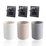3 Mundspülbecher Mit 3 Zahnbürstenaufhängern, Zahnputzbecher Aus Lebensmittelechtem Kunststoff,...