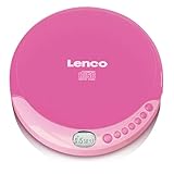 Lenco CD-011PK - Tragbarer CD-Spieler mit Akkuladefunktion - LCD-Bildschirm - Diskman - CD-Walkman -...
