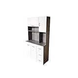 HTI-Line Küchenschrank Blanca Küchenbuffet Beton Weiß, 100 x 180 x 40 cm (BxHxT), für Küche und...