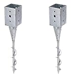 Alberts 2er Set Einschraub-Bodenhülse | für Vierkantholzpfosten | feuerverzinkt | 91 x 91 mm |...