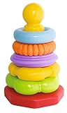 Simba 104018158 - ABC Ringpyramide, Steckspiel, 6 Teile, 20cm, 5 Ringformen, Steckboden schaukelt,...