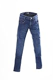 PARS San Remo Motorradhose Kevlar Denim Slim Fit mit Protektoren, Blau, Herren, Jeansblau, M Schlank