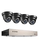 ZOSI Außen 1080P Video Überwachungssystem 8CH H.265+ 4in1 DVR mit 4 HD 1080P 2.0MP Dome...