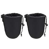 TOBBOMEY Flexible Neopren Objektivtasche 2 Stück Größem für Kameraobjektive bis 11cm Länge...