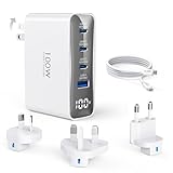 100W USB C Ladegerät Travel Adapter, 4-Port Reiseladegerät Faltbarer Steckerkonverter mit UK/EU/AU...