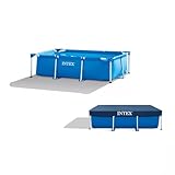 Intex | Rectangular Frame Pool Set Family inkl. Abdeckplane | 260 x 160 x 65 cm | idealer Spaß für...