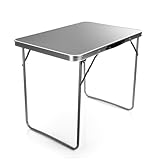 BigDean Campingtisch aus stabilem Aluminium klappbarer Gartentisch – Balkontisch ideal für Reisen...