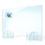 PLEXMANN Plexiglas Spuckschutz Trennwand 4mm Acrylglas Schutzwand - Transparent Thekenaufsatz...