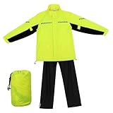 LIGIGWASH Wasserdichter Regenanzug Herren Damen mit Reflektierenden Streifen Sturmfestes Material...