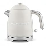 SWEISS Elektrischer Wasserkocher KTS8 im Vintage-Stil, 1 l, kompakter Edelstahl, 1000 W, schnelles...