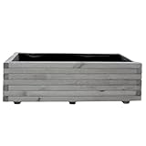 Mega Holz Pflanzkübel Kiefer Blumentopf, Blumenkübel 100 x 40 cm Farbton Grau, Wetterfest,Innen-...