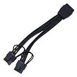 PLCPDM 12PIN Auf Zwei 6+2 Grafikkartenkabel Adapter 12Pin Buchse Auf 2X 6+2Pin Stecker Für PCIe...