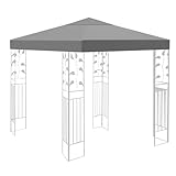 Ersatzdach Pavillon 3x3m Wasserdicht stabil Winterfest 160g/m² Grau Einzeldach Gartenpavillon...