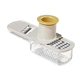 Knoblauchschneider – 15,5cm Muskatreibe | Manueller Edelstahlhacker mit Auffangbehälter,...