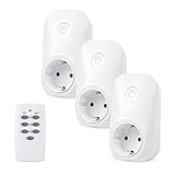 HBN Funksteckdose mit Fernbedienung 3680W, 3 Steckdosen+1 Handsender, Ferngesteuerte Stecker für...