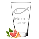 polar-effekt Leonardo Wasserglas 300 ml mit personalisierter Gravur - Taufgeschenk für Kinder -...