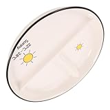 FUNNETOYU Keramik Teller mit Unterteilungen für Kleinkinder und Erwachsene Runde Porzellan Platte...