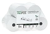 HeiGroup - HeiPOS 5x Thermorollen BPA frei (B/Ø) 57mm / 30mm - Länge 10m, Kern Ø 12mm,...