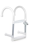 wellenshop Badeleiter Heckleiter Bootsleiter mit 2 Stufen. Leichte Bauweise aus Aluminium.