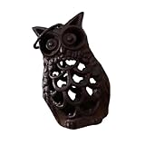 BELOWSYALER Antiker Eisen-Eulen-Teelichthalter zum Aufhängen mit stabiler Basis für...