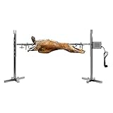 Spanferkelgrill mit Motor | Höhenverstellbar | Elektrisch | Edelstahl Grillspieß Set für...