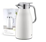 alfi SKYLINE 1,0l, coconut white mat, Edelstahl-Isolierkanne mit hygienischem Hartglaseinsatz,...