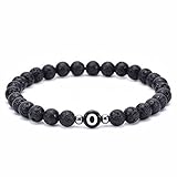 Musihy Armkette Lava, Bracelet Perlen Elastische Perlen mit Buchstaben O 6MM Perlenarmband Umfang...