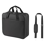 MonoSora 5,1 cm 3-Ring-Reißverschlussbuch mit Schultergurt und D-Ring, Schwarz