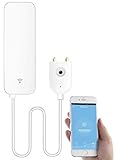 Luminea Home Control Wassersensor Keller: WLAN-Wassermelder, externer Sensor, App,...