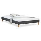 Homestyle4u 1925, Polsterbett Futonbett 140x200 cm, Doppelbett Grau Bettgestell mit Lattenrost