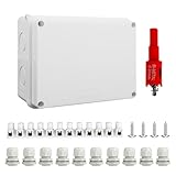 Abzweigdose Wasserdicht IP65, Aufputz-Verteilerkasten 150x110x70 mm, mit 10x M20...