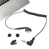 Genérico Einzelohr-Kopfhörer Mono-Ohrhörer - 3,5 mm kabelgebundenes Headset mit Federkabel |...
