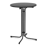 Royal Catering RC-BIS80FB Stehtisch rund klappbar Ø 80 cm schwarz 110 cm hoch Bistrotisch...