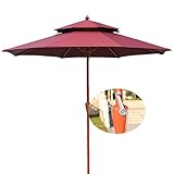 Sonnenschirm Regenschirm für Garten Terrasse im Freien, mit Kurbel, Regenschirm zweistöckiges...