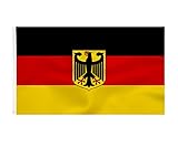 Deutschland Fahne mit adler 90 x 150 cm - Deutsche Flagge Polyester leuchtenden Farben mit...