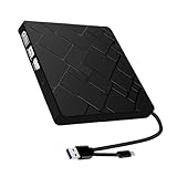 CHIZISX Externes DVD-Laufwerk mit schneller Geschwindigkeit, USB 3.0, Typ C, tragbare CDs, Brenner,...