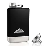 KWANITHINK Flachmann Edelstahl, 8oz/227ml Hip Flask Mit Trichter, Vatertagsgeschenk, Geschenk Für...